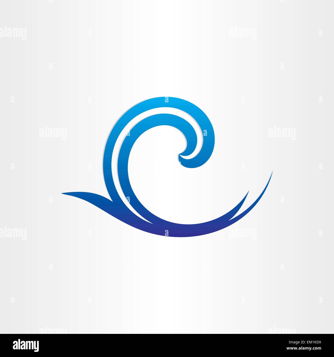 Mare o oceano onda blu icona astratta fresco bagnato simbolo dello sfondo Illustrazione Vettoriale