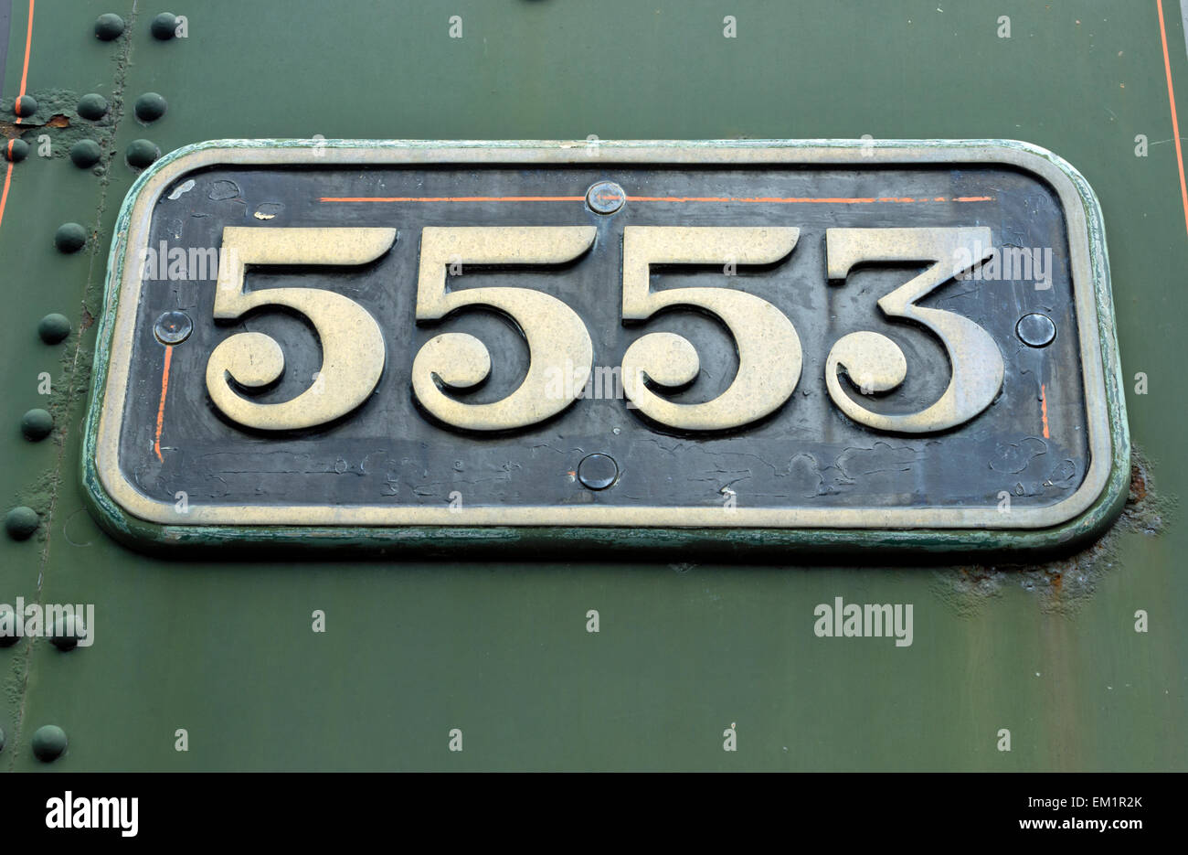 Locomotiva numero di targa 5553 Foto Stock