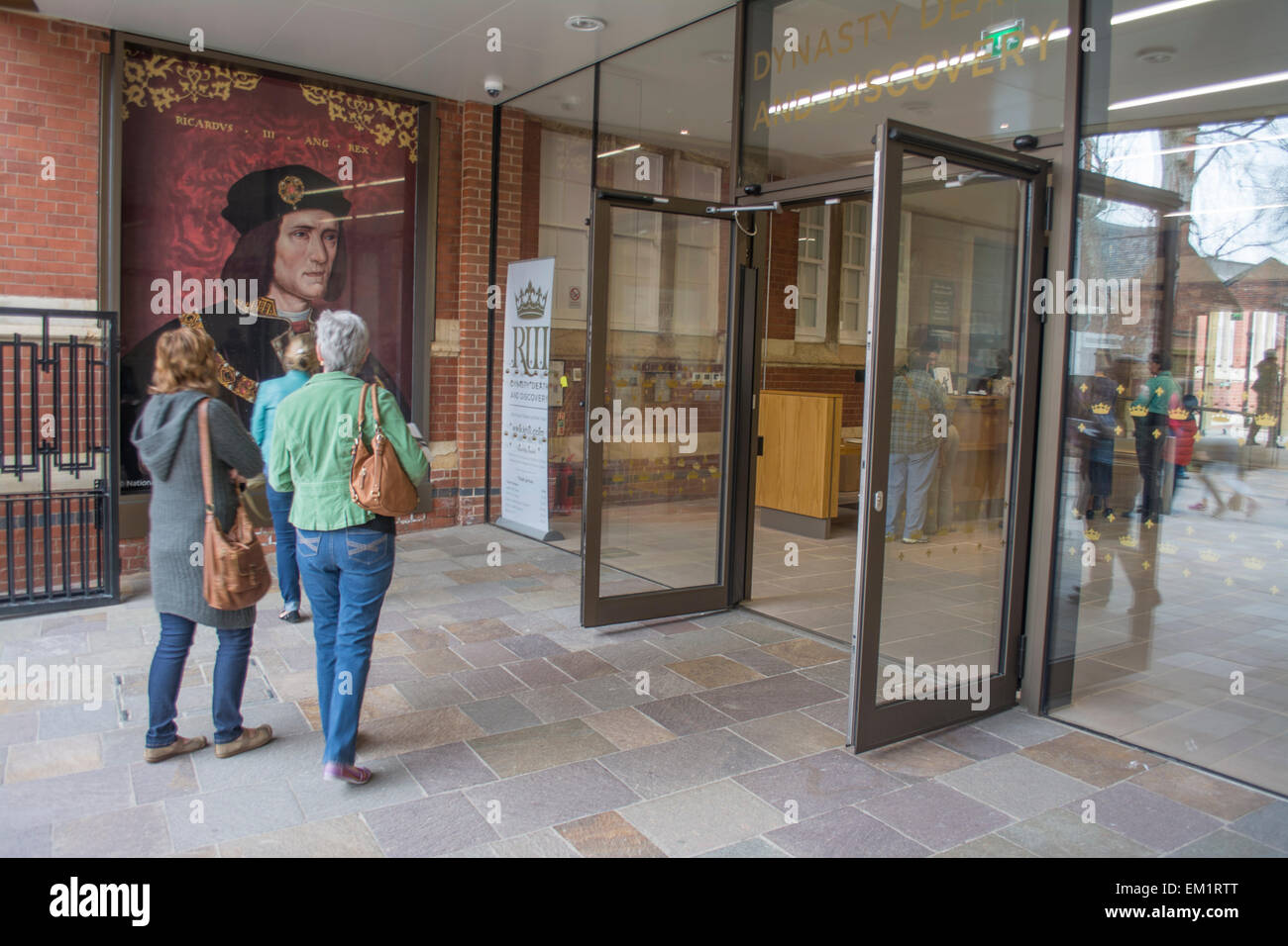 Entrata del re Richard III Visitor Centre in Leicester Foto Stock