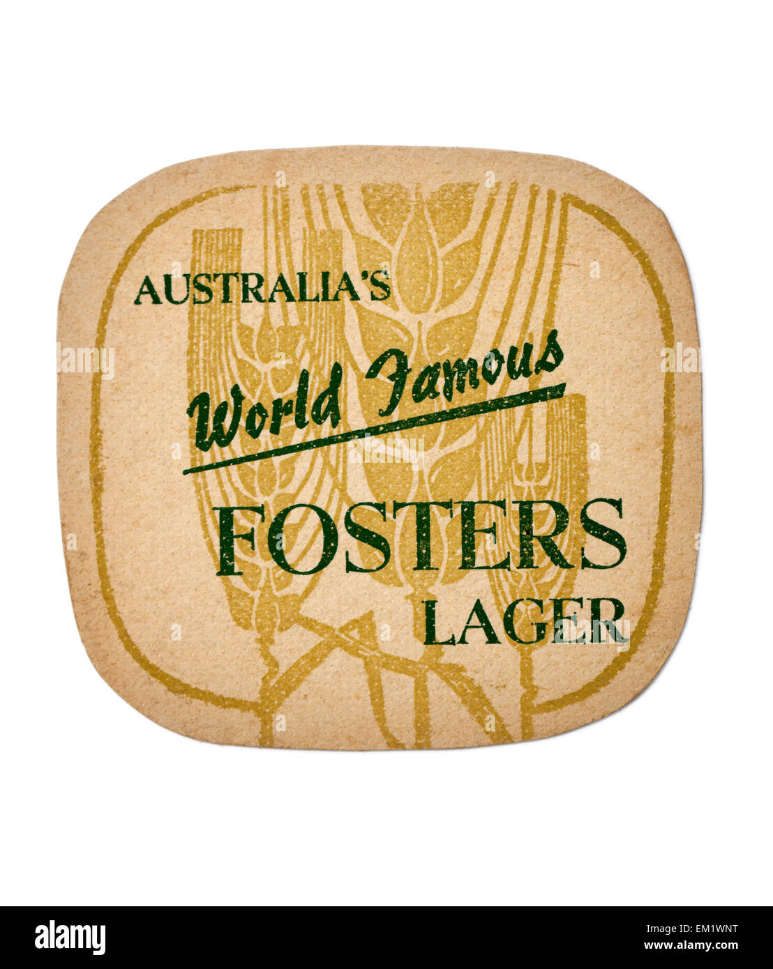 Vintage pubblicità Beermat Australian promuove la birra lager Foto Stock