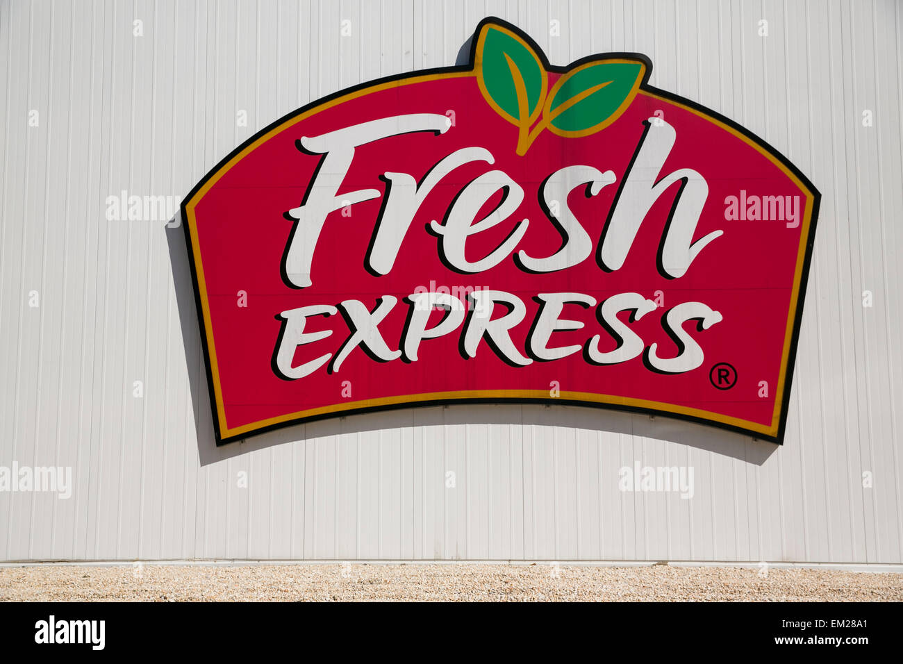 Un segno del logo al di fuori di un meccanismo azionato da una Fresca Express di Harrisburg, Pennsylvania. Foto Stock