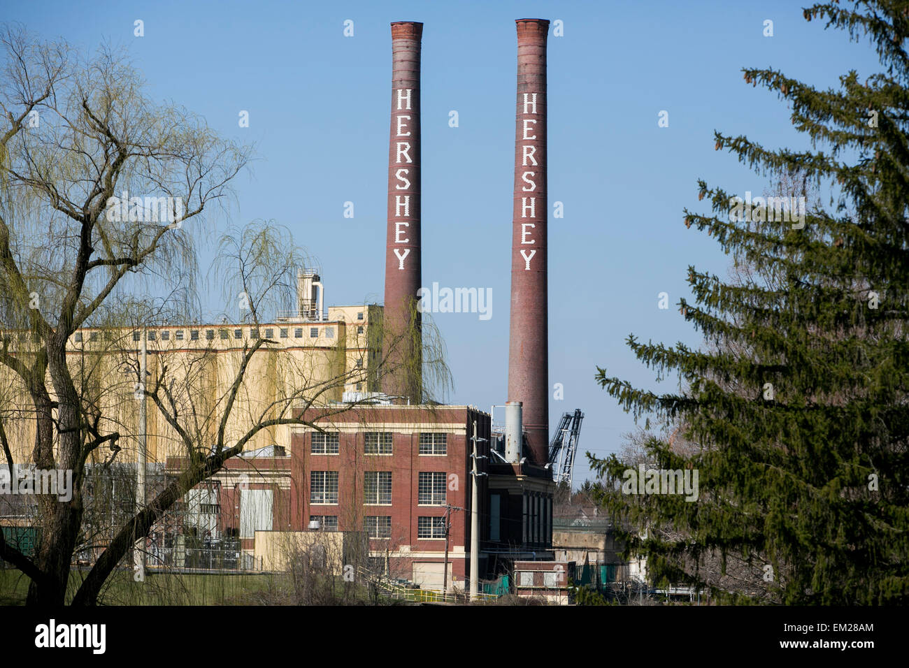 Una vista dell'originale Hershey Chocolate Factory di Hershey, Pennsylvania. Foto Stock