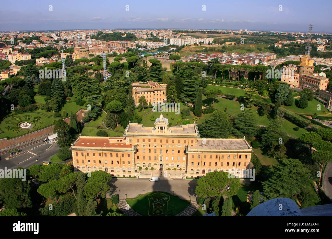 Vista aerea del Palazzo del Governatorato dello Stato della Città del Vaticano Foto Stock