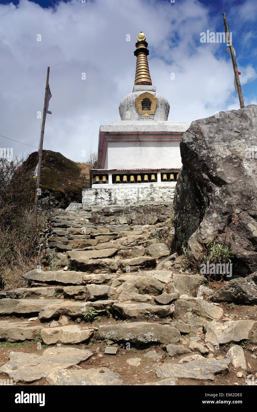 Stupa buddisti nella regione di Everest, Nepal Foto Stock