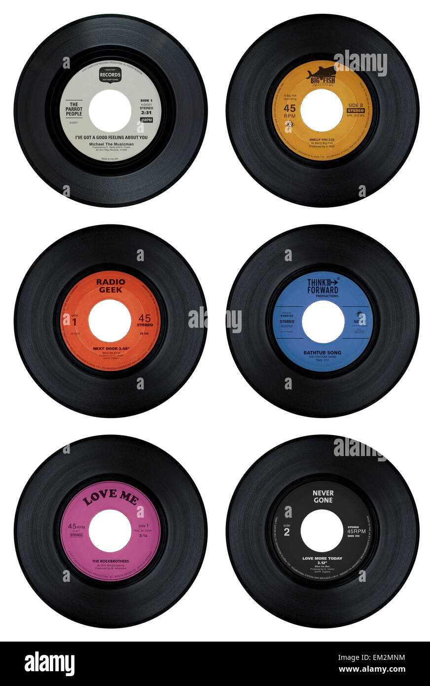 Set di dischi in vinile con finti etichette (2 di 2 Foto stock - Alamy