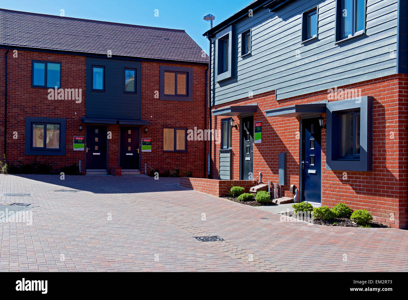 Case nella città nuova di Lawley Village, Telford Shropshire, Foto Stock