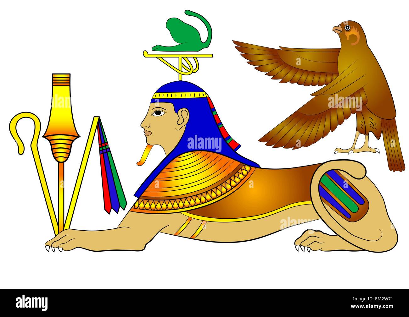 Sphinx - illustrazioni vettoriali delle creature mitiche di antico Egitto Illustrazione Vettoriale