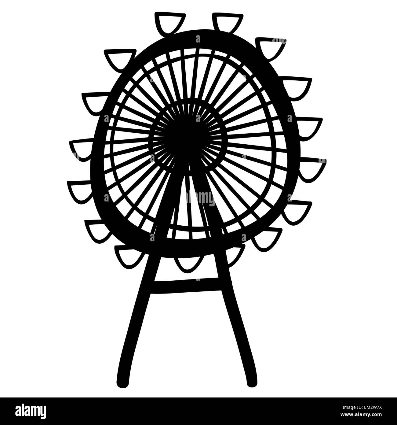 Illustrazione Vettoriale della ruota panoramica Ferris - London Eye Illustrazione Vettoriale