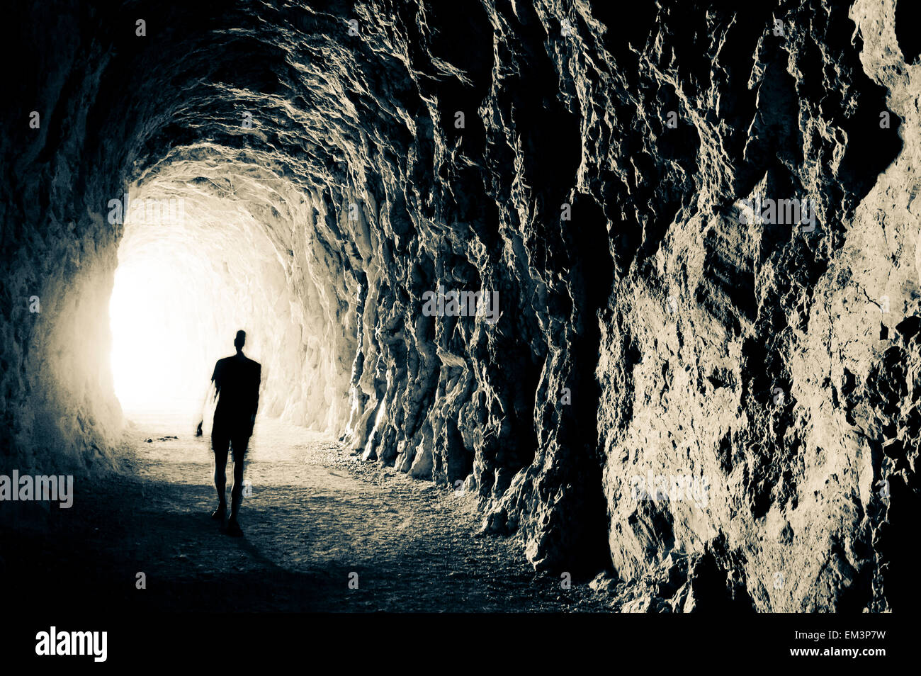 Tunnel. Foz de Lumbier riserva naturale. Navarra, Spagna, Europa Foto Stock