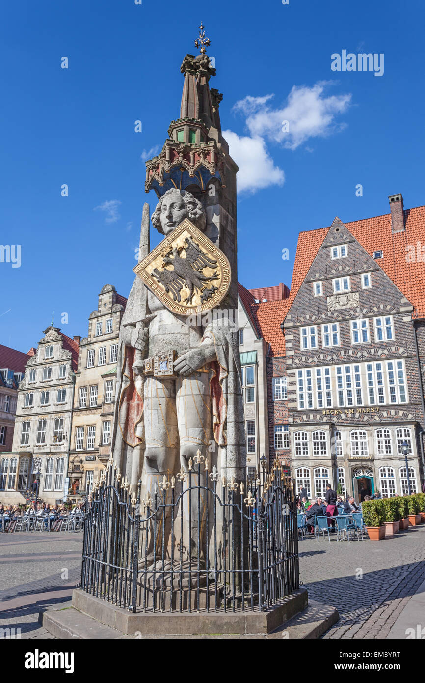 La statua di Roland a Brema. Foto Stock