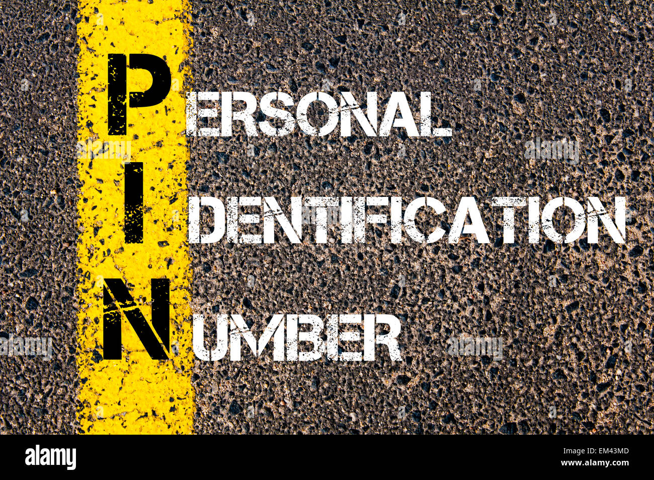 Acronimo PIN - Personal Identification Number. Foto Stock