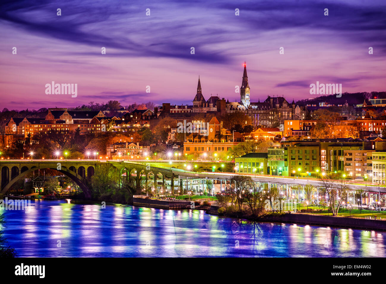 Georgetown, Washington D.C., USA sul Fiume Potomac. Foto Stock