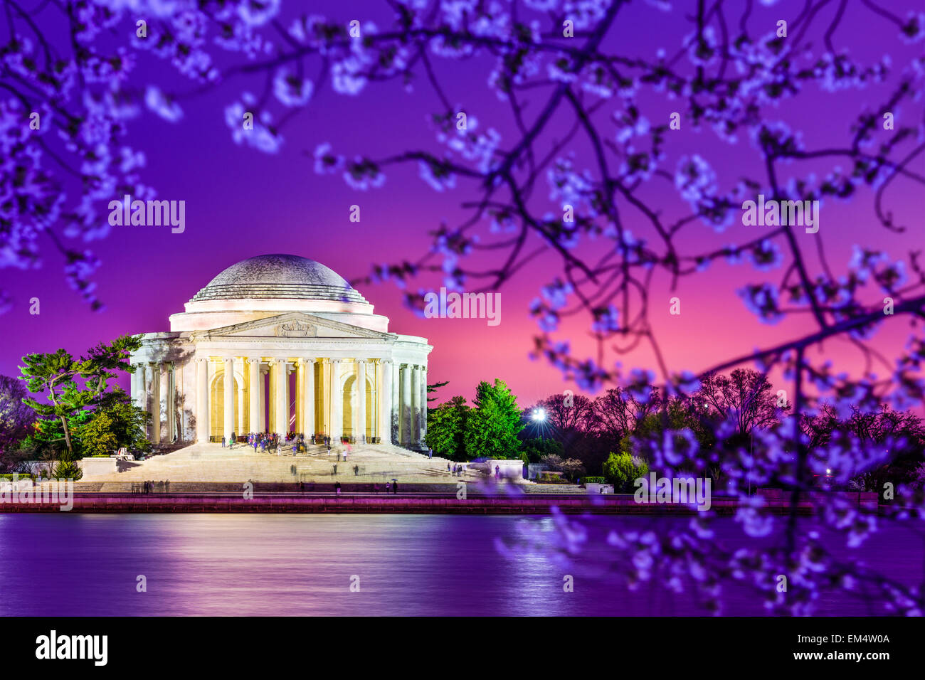 Washington, DC al Jefferson Memorial durante la primavera. Foto Stock