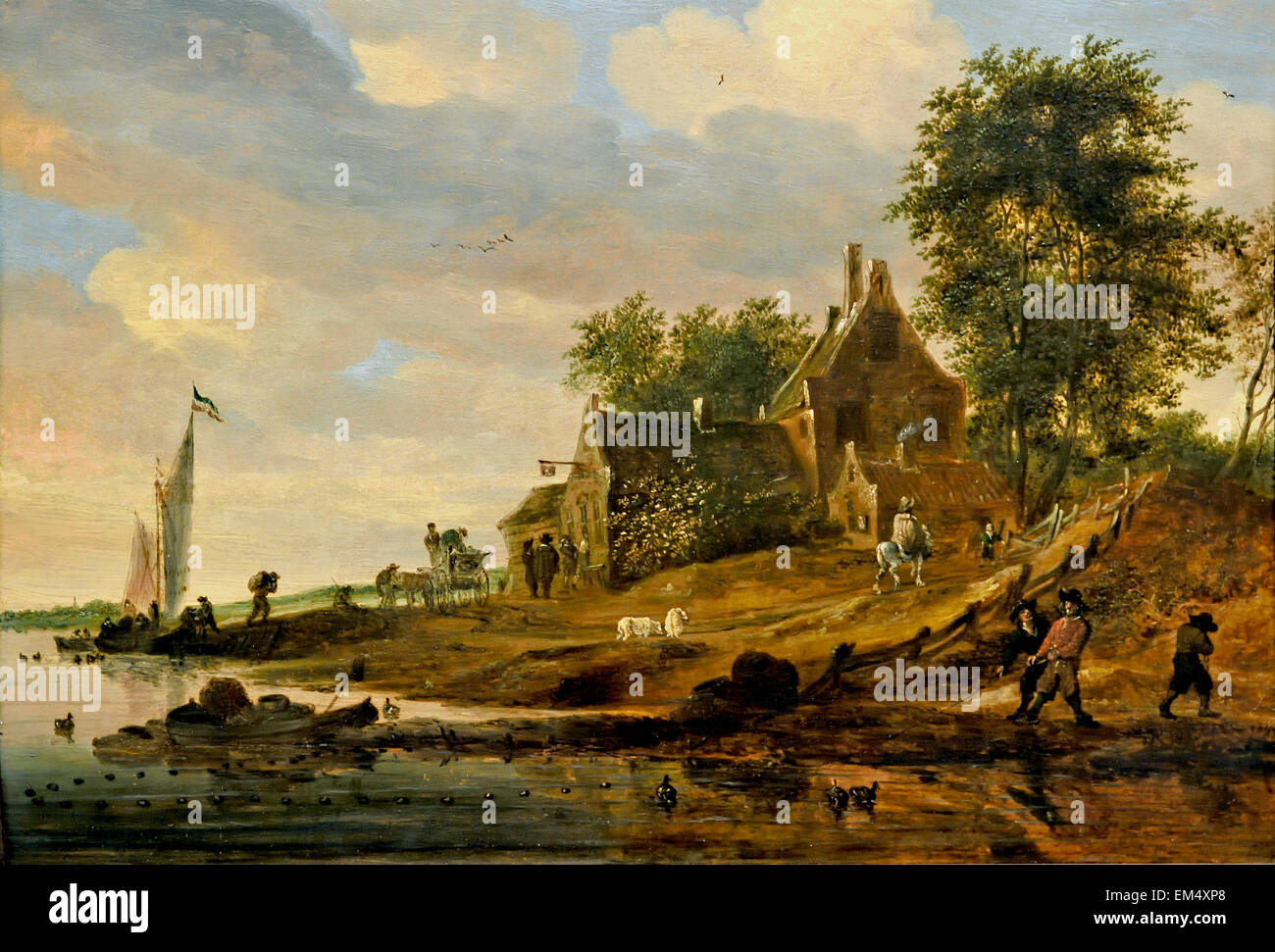 Inn sulle rive 1667 Salomon Jacobsz. van Ruysdael 1600-1670 olandese Paesi Bassi Foto Stock