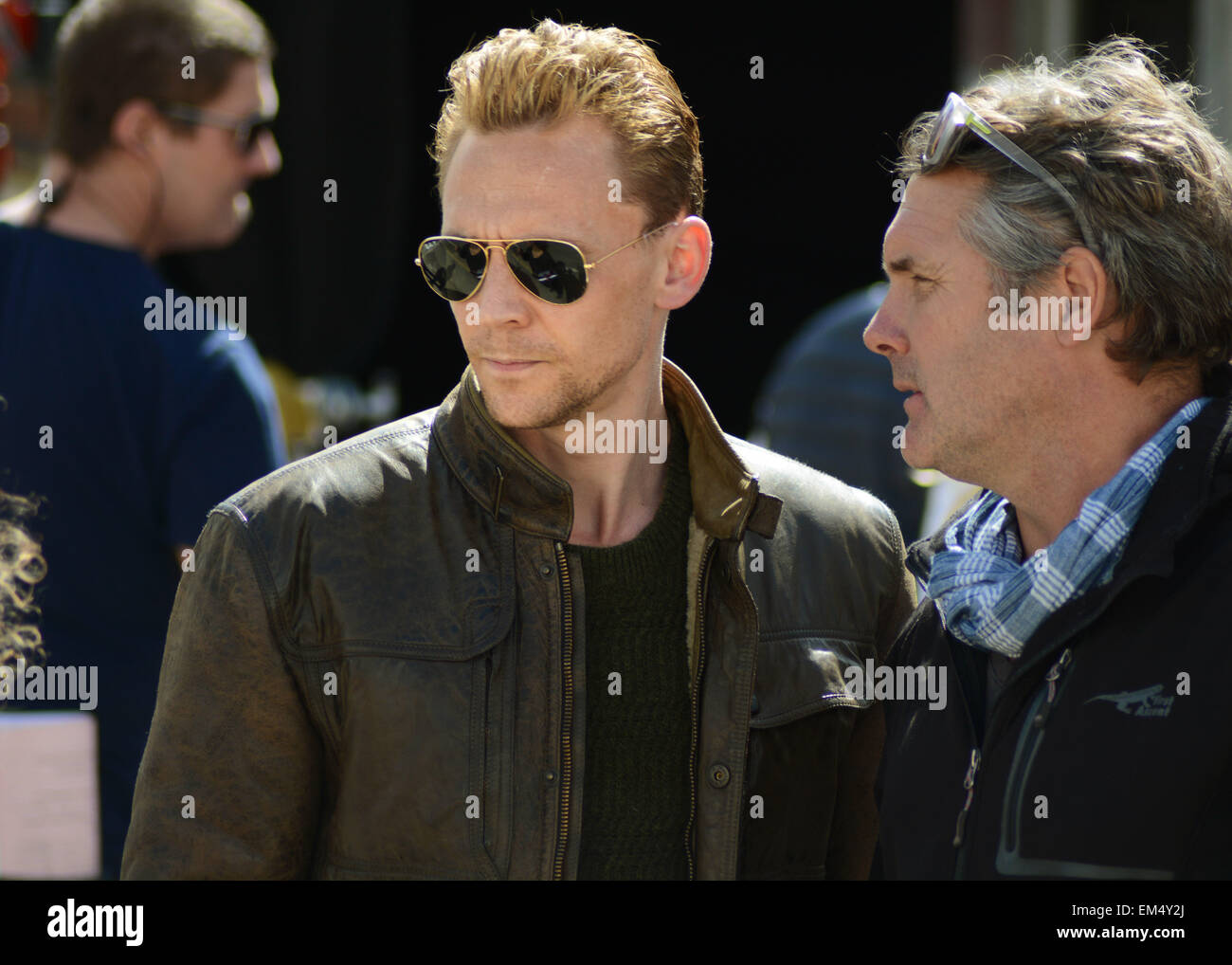 Tom Hiddleston sul set di Il Night Manager da John le Carre Foto Stock