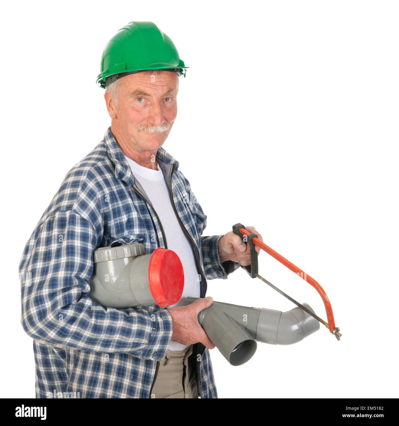 Plumber segatura di PVC Foto Stock