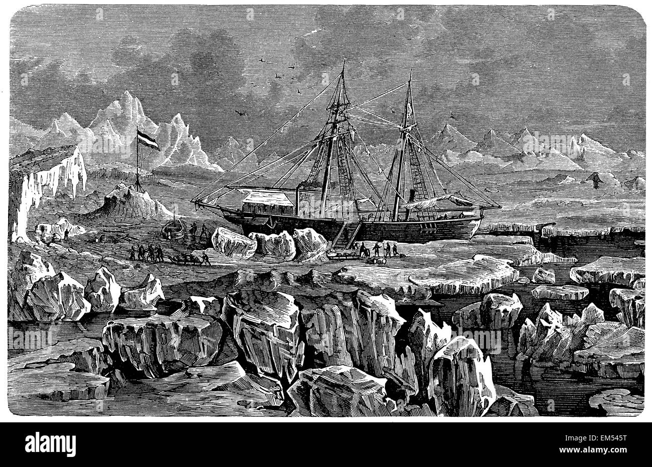 Steamboat Germania pssing ghiaccio' Foto Stock