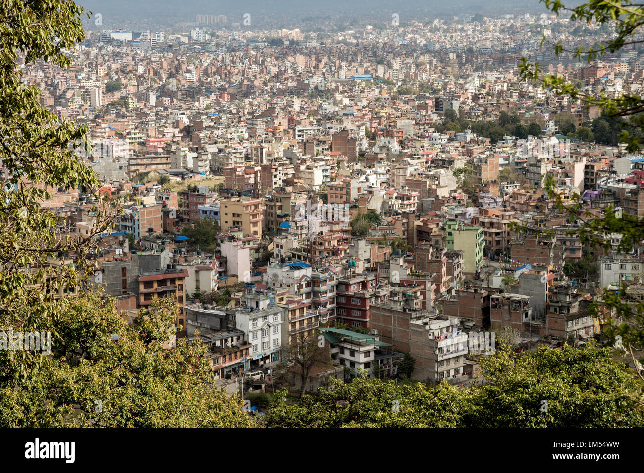 Vista del paesaggio urbano di Kathmandu Foto Stock