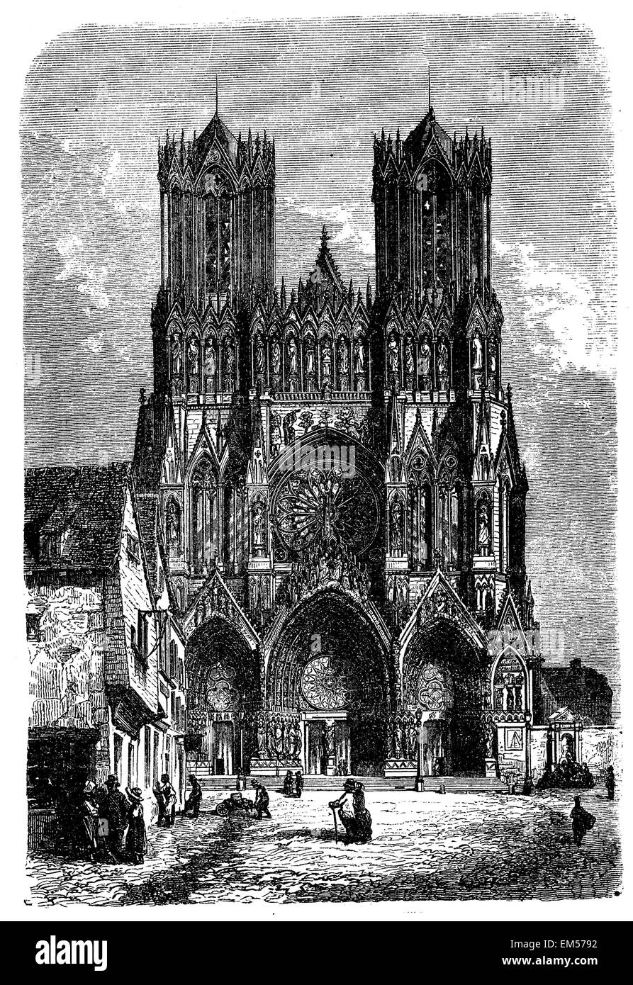 Cattedrale di Reims. Francese - in stile gotico Foto Stock
