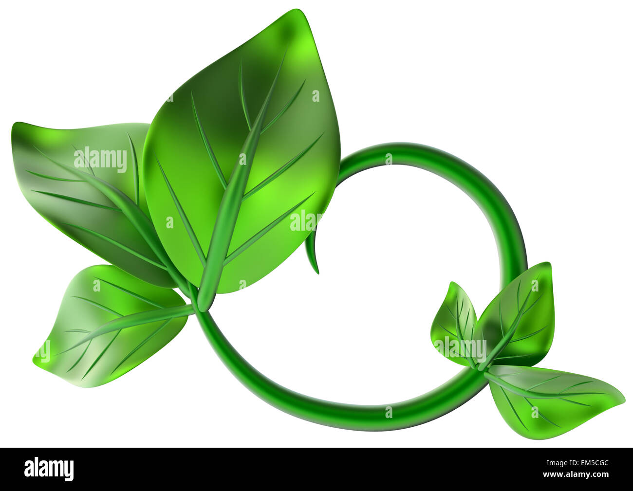 Abstract ramo verde con foglie come decorazione Foto Stock