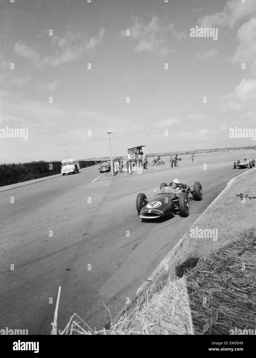 Motor Racing 1962 a Eglinton, Liverpool. Azione dalla British Grand Prix. Tony Settember nella sua Emeryson Mk2 auto. Il 21 luglio 1962. Foto Stock