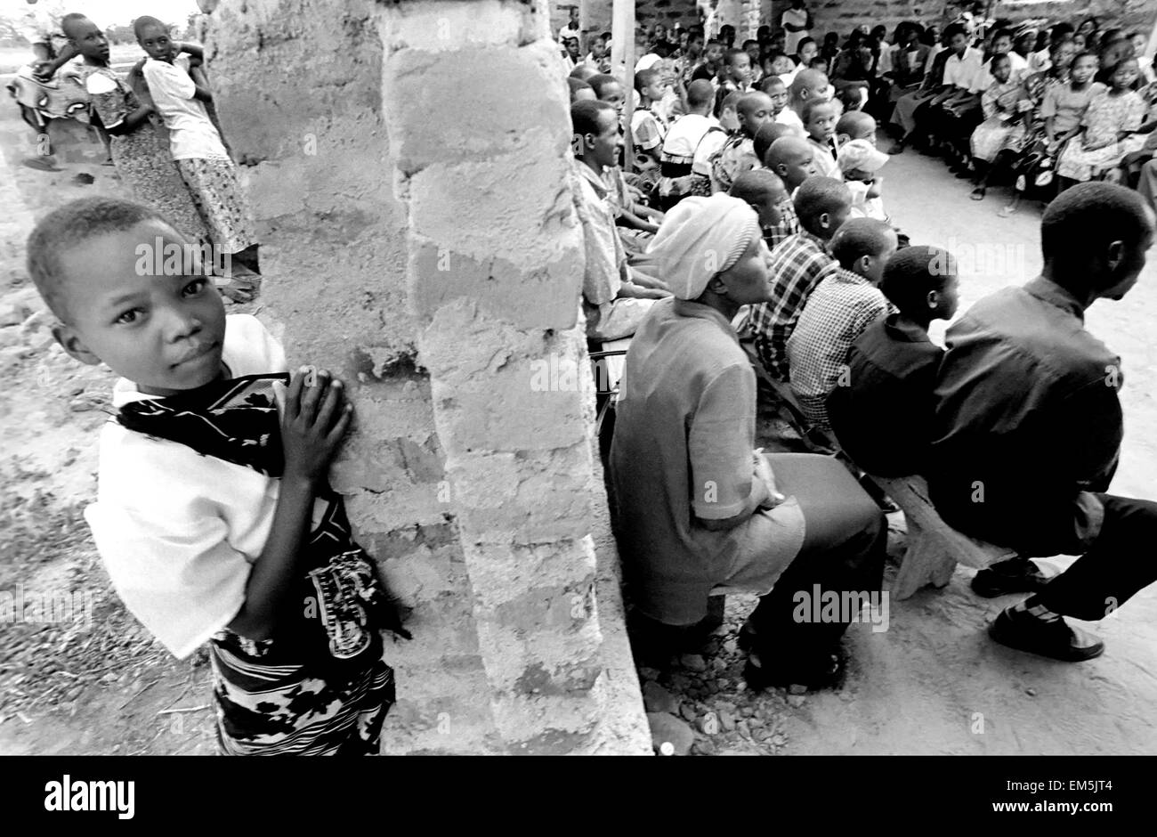 In Harambee Ikutha Village per prendere i soldi per i malati di AIDS. Harambee è Swahili per "tirare tutti insieme". Vorremmo y Foto Stock