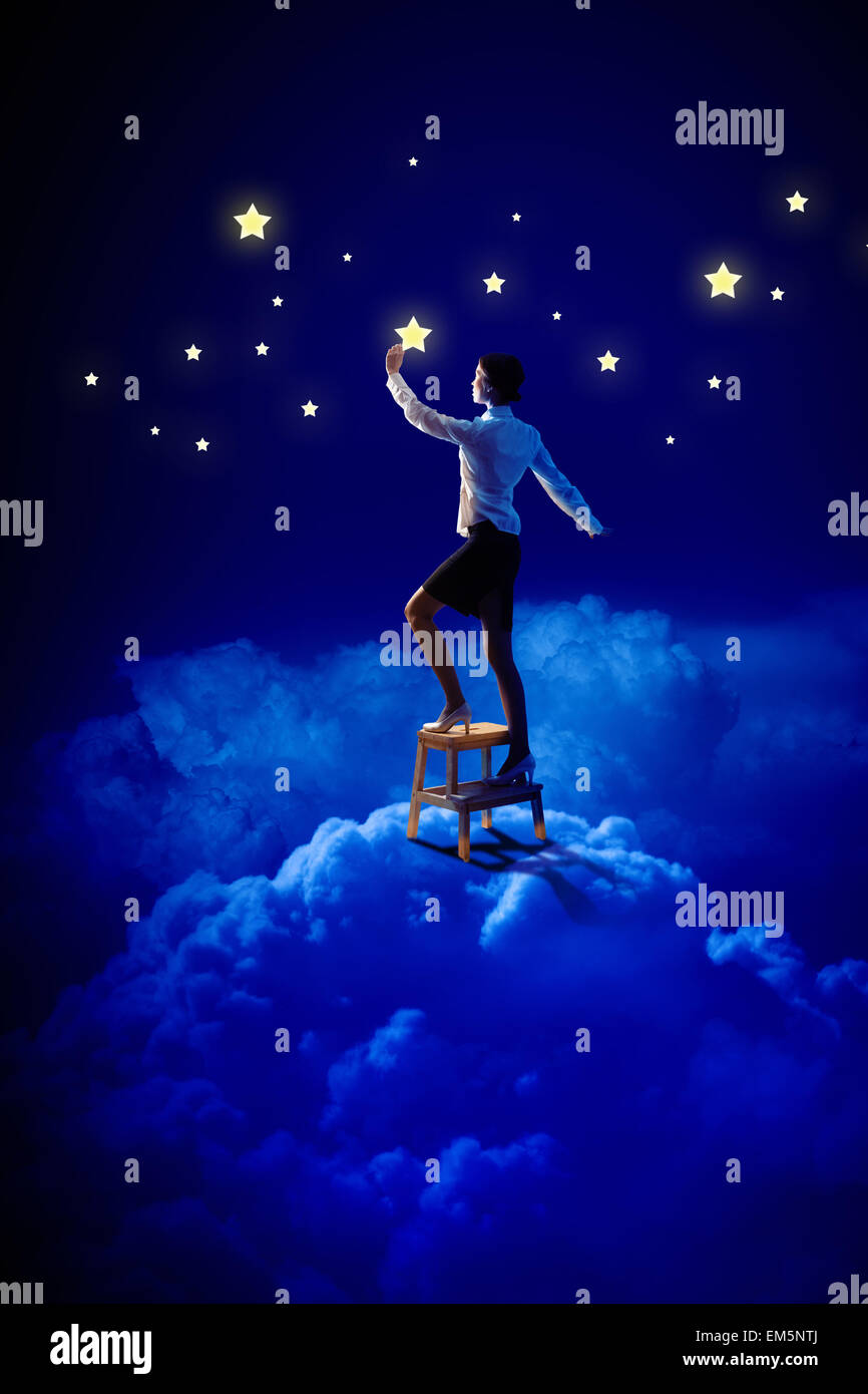 Illuminazione donna stelle Foto stock - Alamy