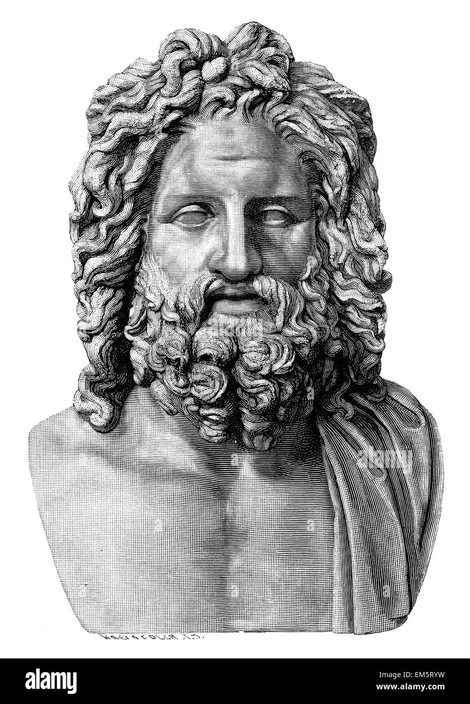Zeus Otricoli . Antico busto in marmo in Vaticano a Roma Foto Stock