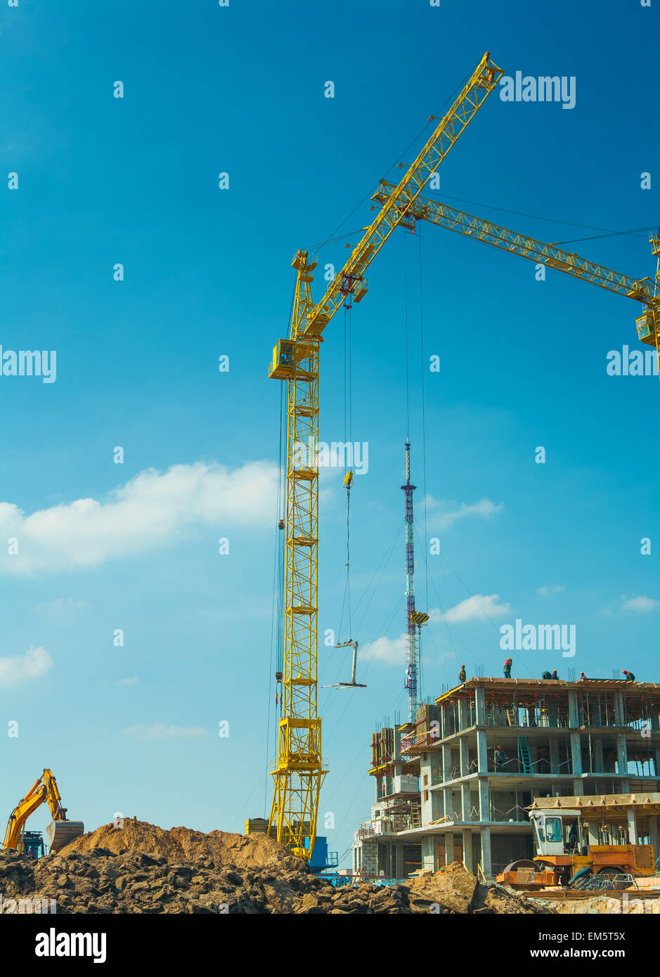 Rane sul sito di costruzione Foto Stock
