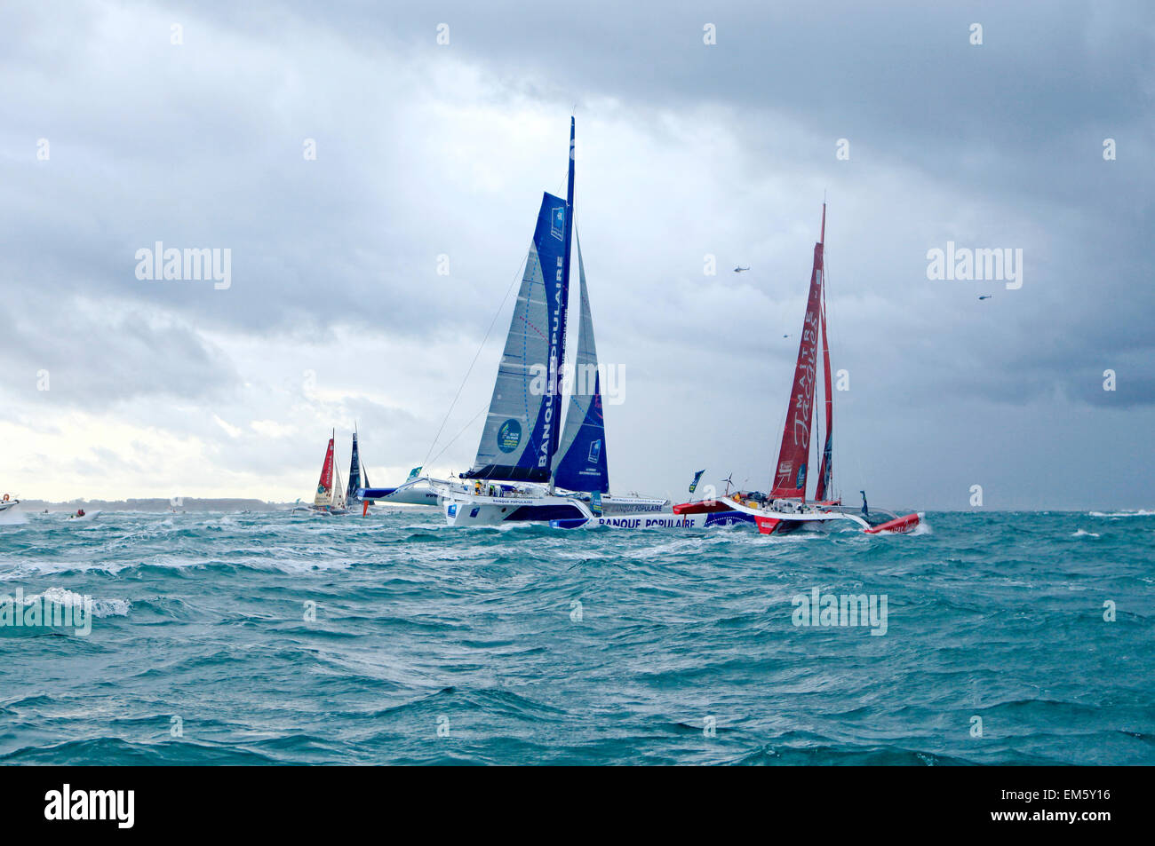 Inizio della Route du Rhum 2014. Foto Stock