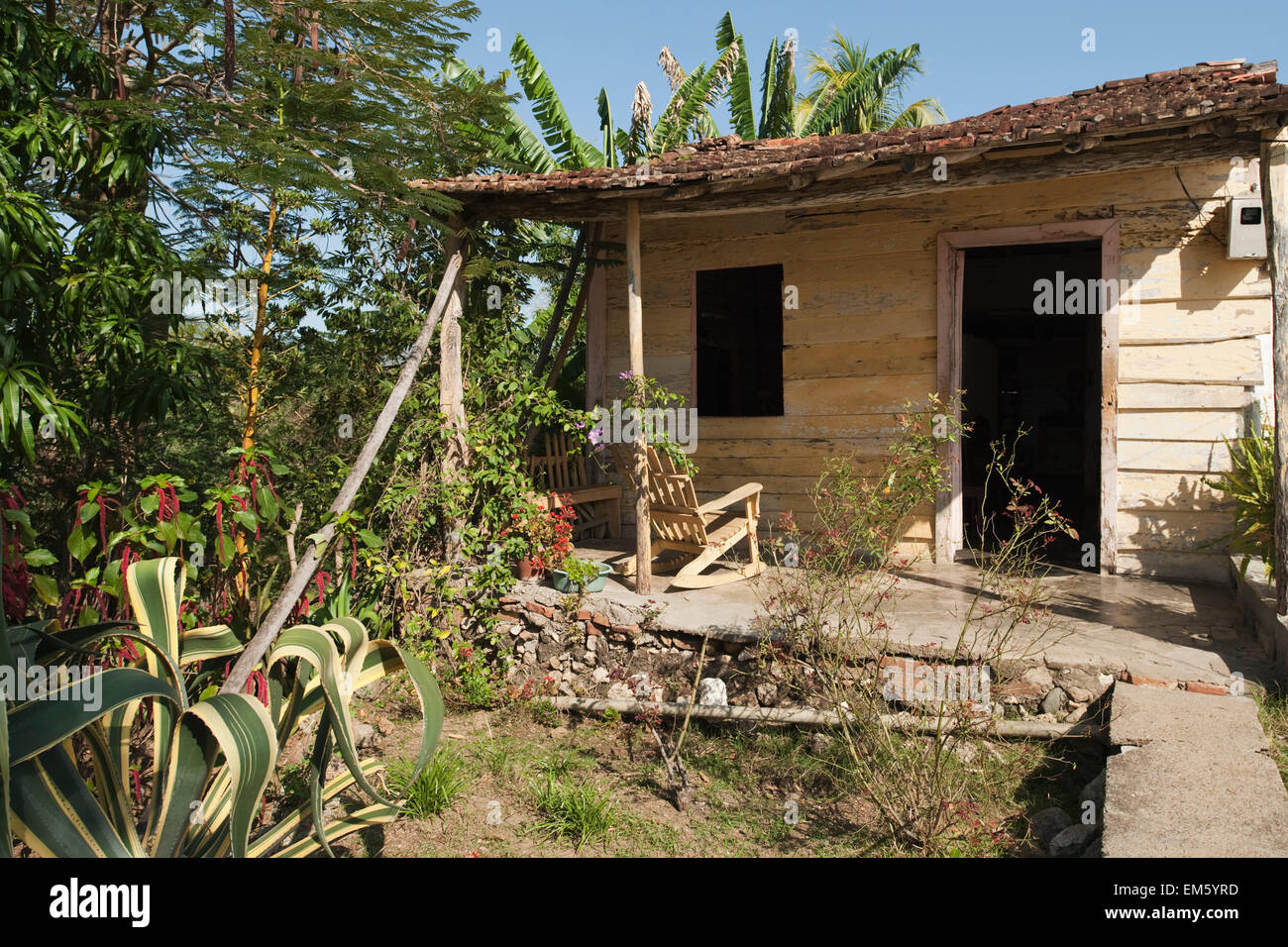 Cuba, Managa Iznaga; Trinidad, Tradizionale casa cubano Foto Stock