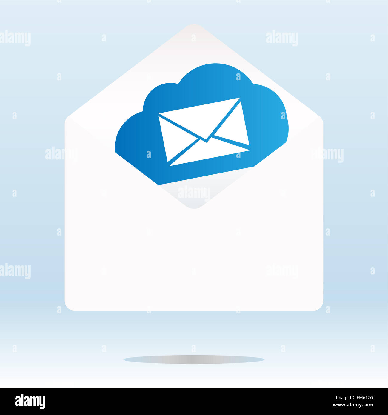 Mail su cloud blu, busta Foto Stock