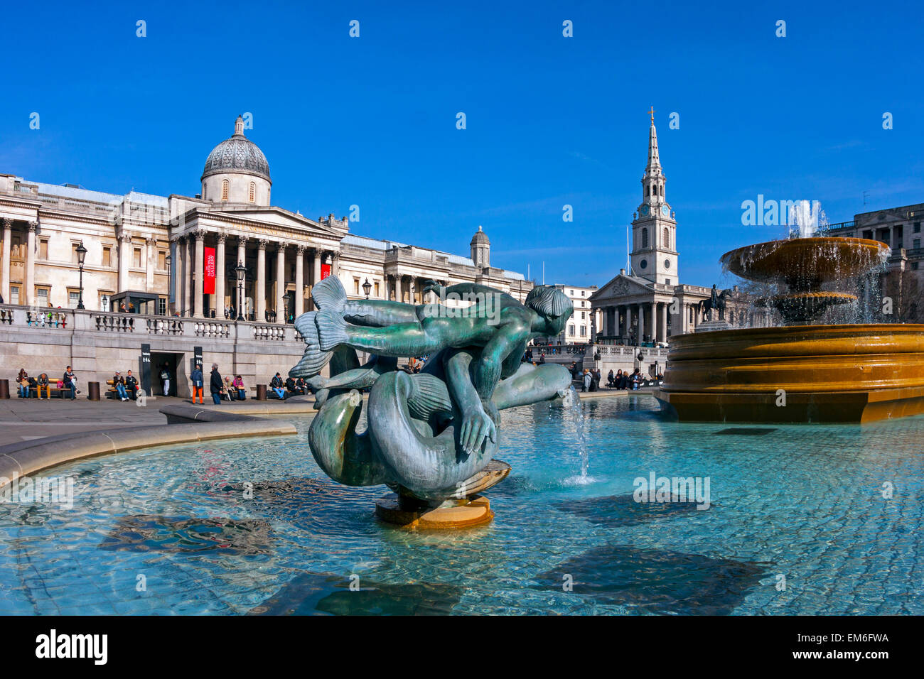 La National Gallery, Trafalgar Square, Londra Foto Stock
