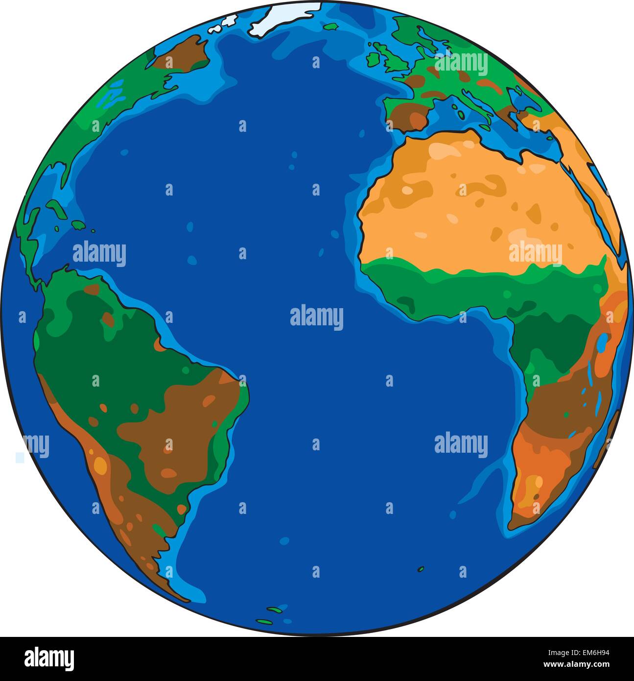 Cartoon disegno vettoriale del pianeta terra Illustrazione Vettoriale