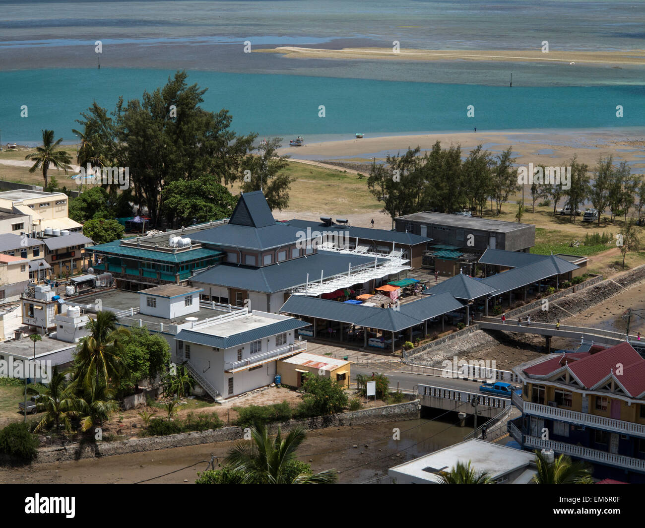 Marché couvert de Port Mathurin, ile Rodrigues Mautitius Foto Stock