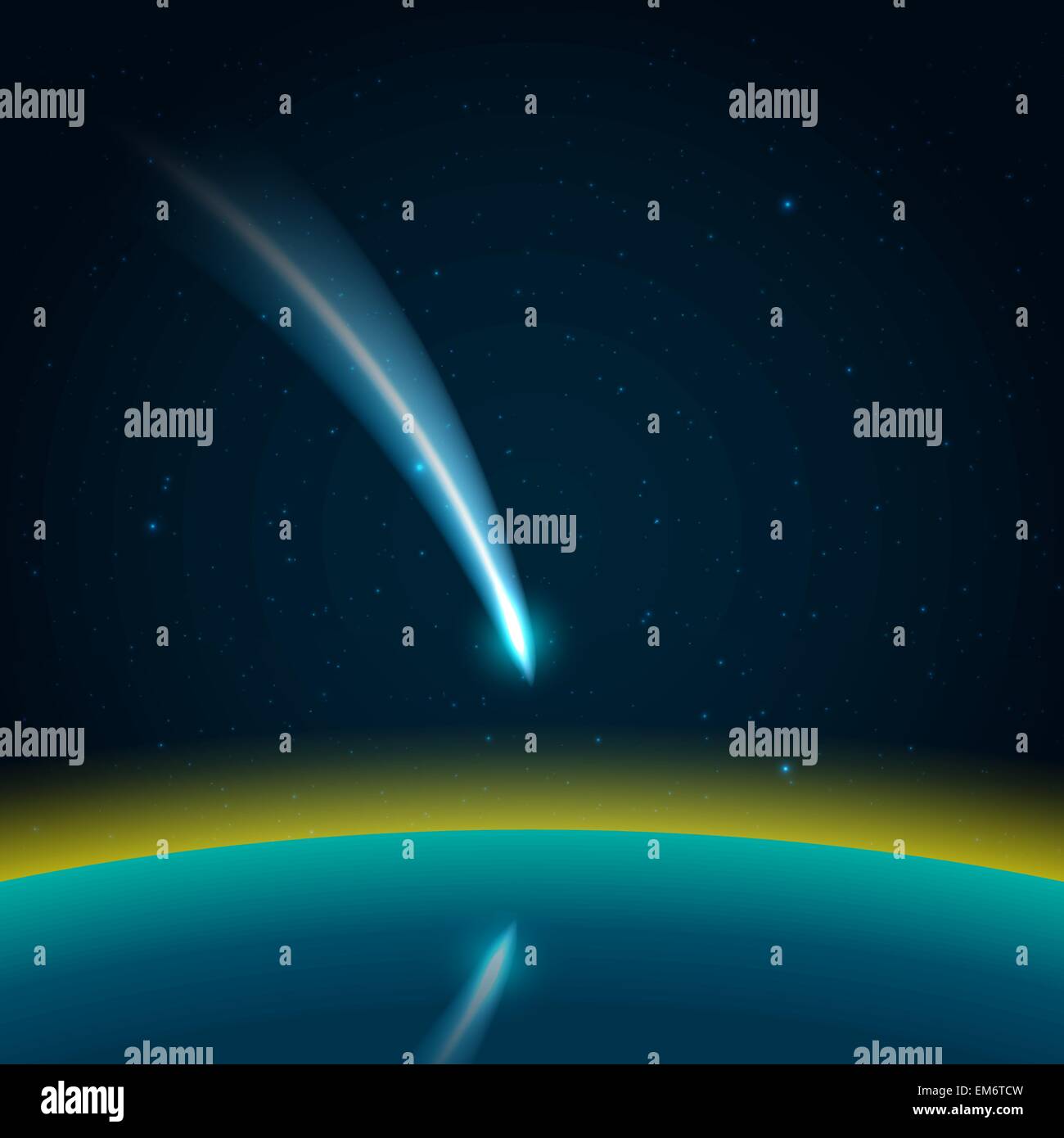 Comet nello spazio illustrazione vettoriale Illustrazione Vettoriale