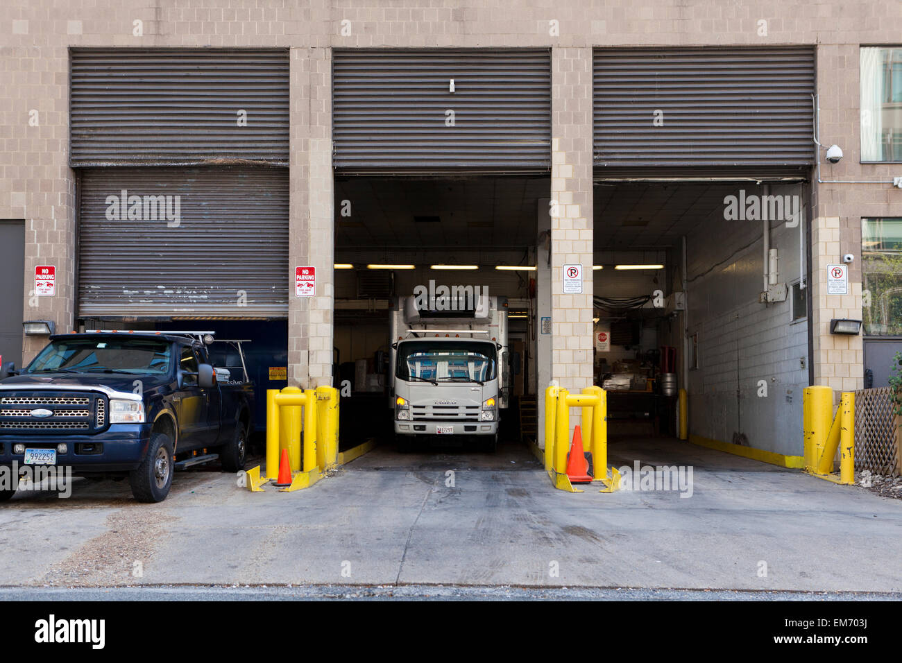 Banchina di carico dell'edificio - USA Foto Stock