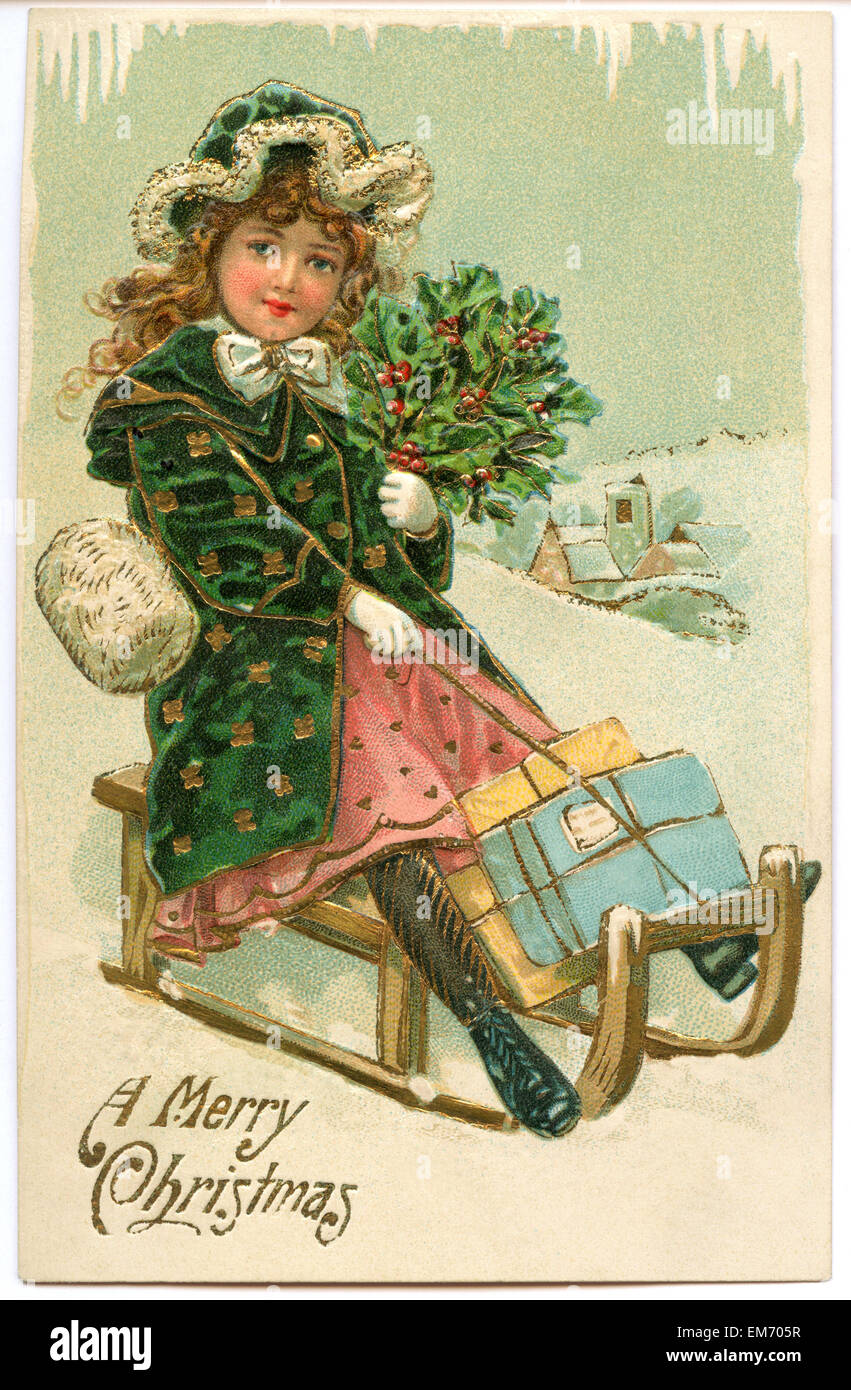 Vintage cartolina di Natale Foto Stock