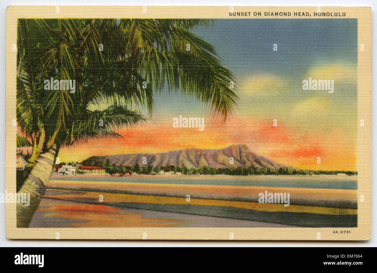 Cartolina Vintage delle Hawaii Foto Stock