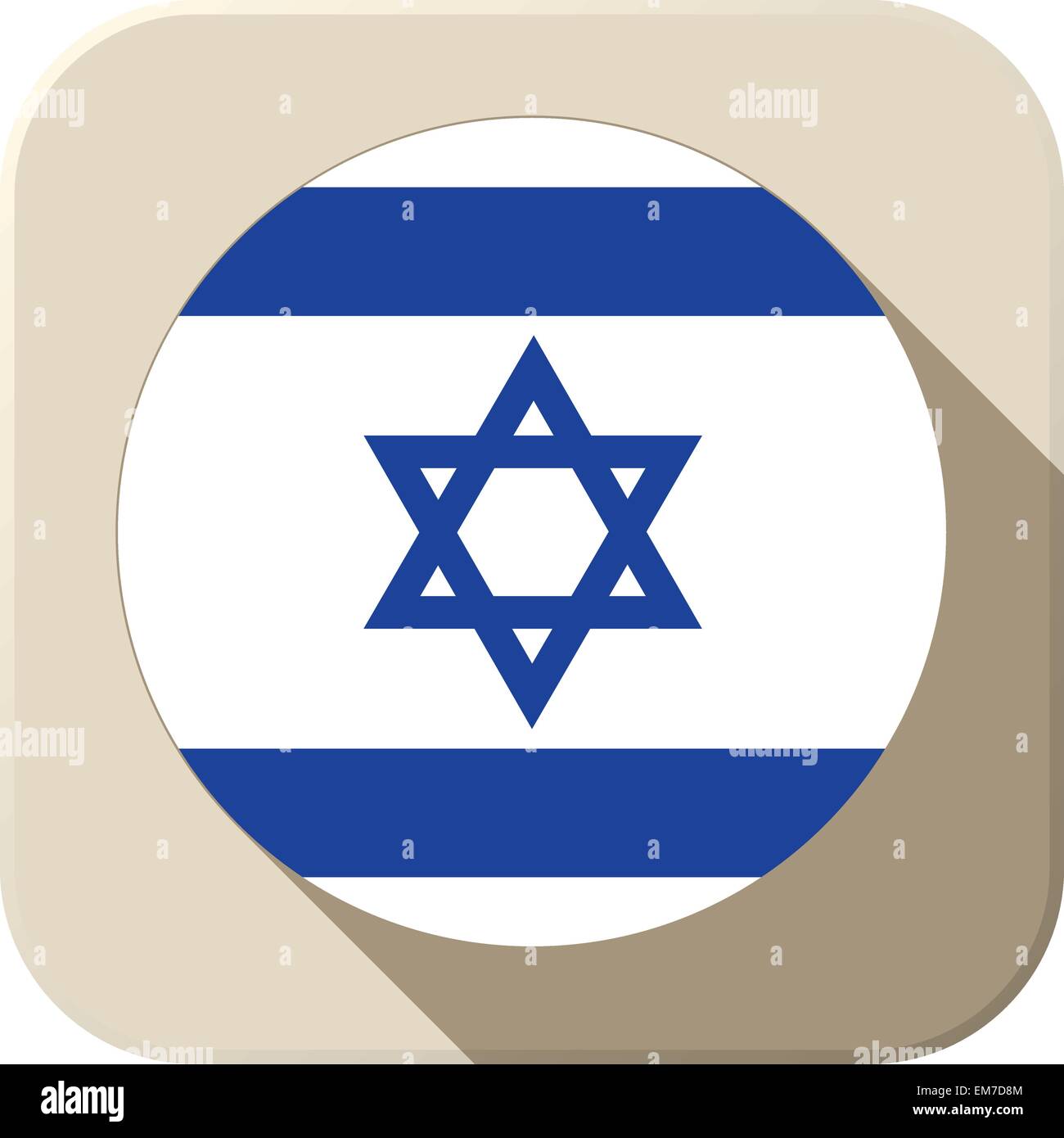 Bandiera di Israele icona pulsante moderno Illustrazione Vettoriale