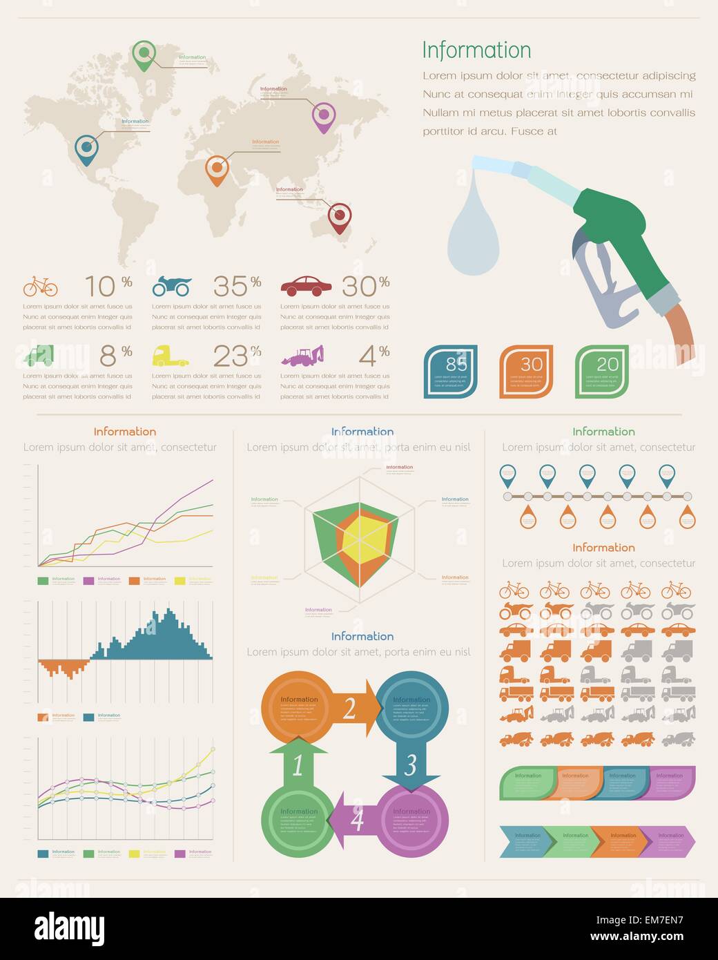 Elementi infografico Illustrazione Vettoriale