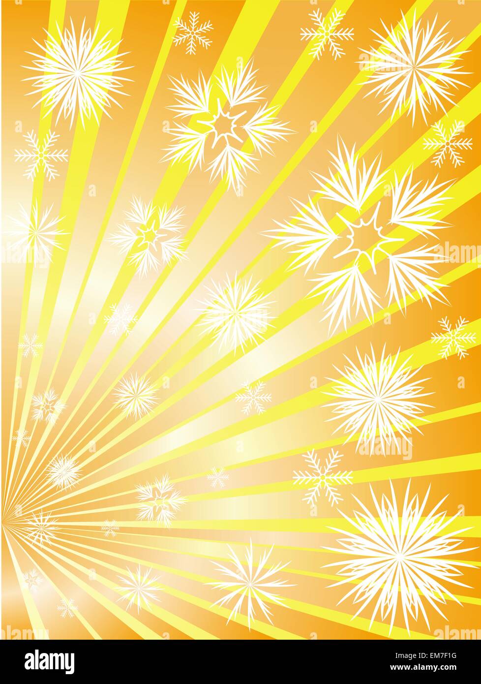 Golden fuochi d'artificio da fiocchi di neve Illustrazione Vettoriale
