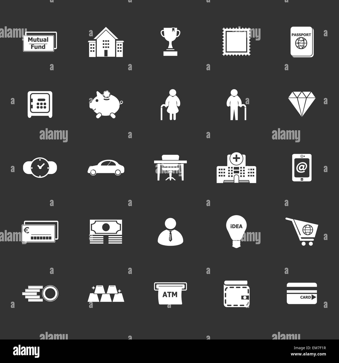 Personal Financial icone su sfondo grigio, vettore di stock Illustrazione Vettoriale