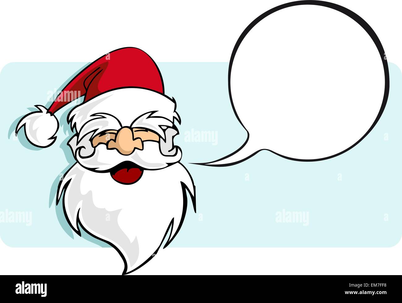 Serie di Natale: Babbo Natale con un fumetto vuoto palloncino. Illustrazione Vettoriale