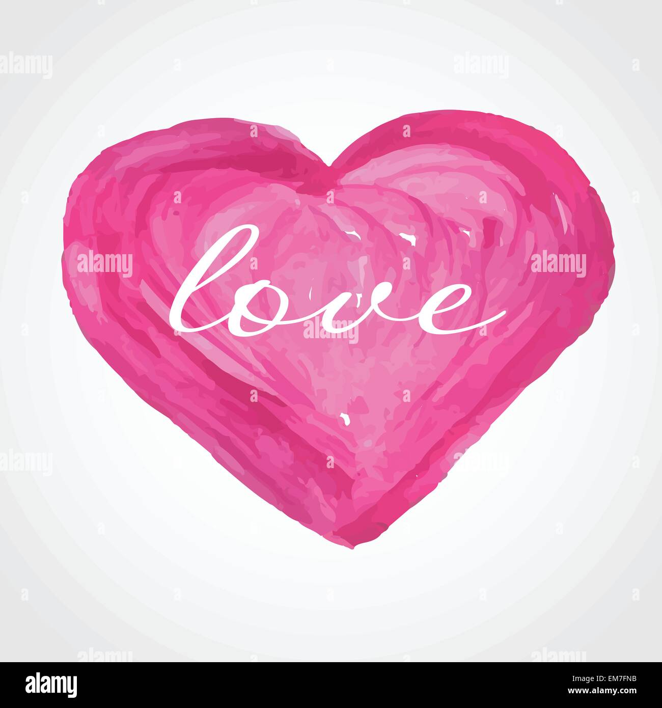Bellissimo saluto vintage San Valentino card con cuore rosa. Illustrazione Vettoriale