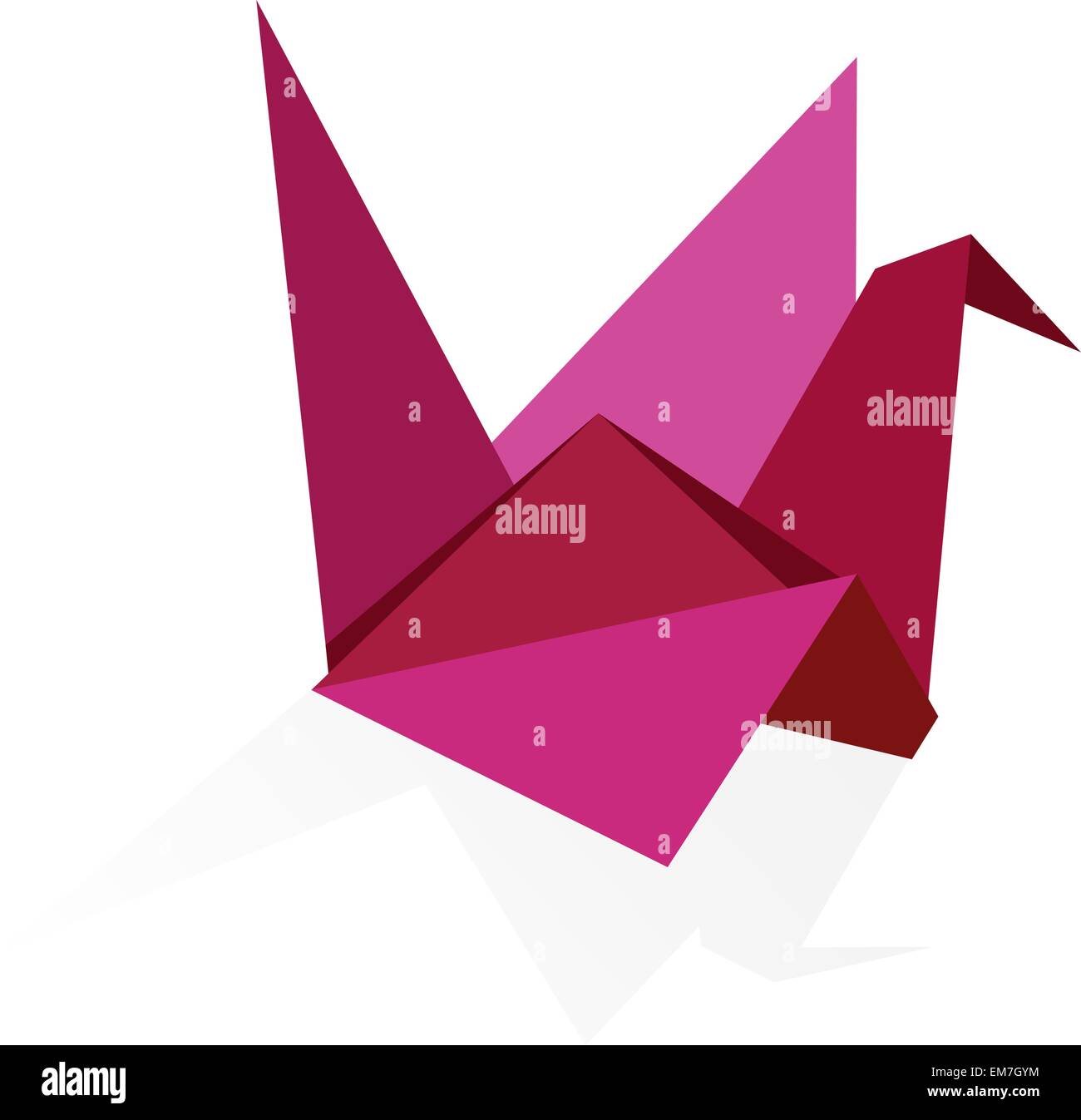 Colori vibranti Origami swan Illustrazione Vettoriale
