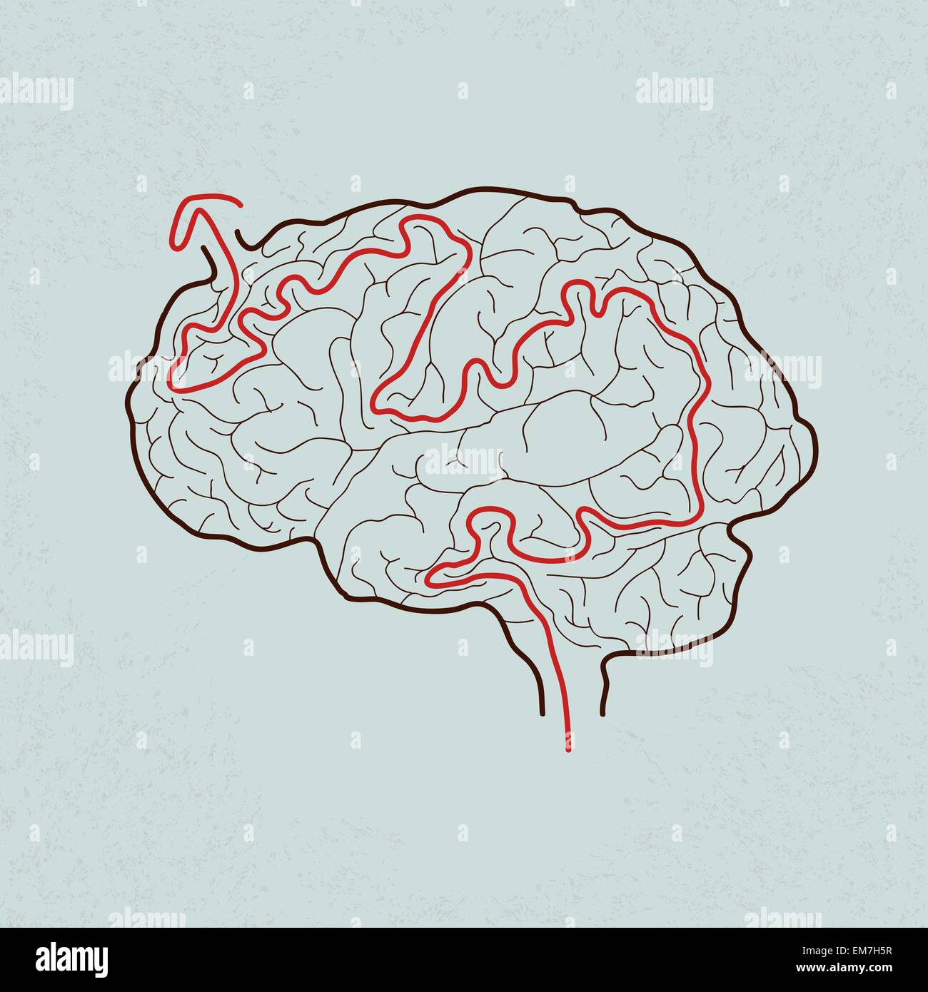 Labirinto del cervello con il percorso corretto , EPS vettoriali10 Illustrazione Vettoriale