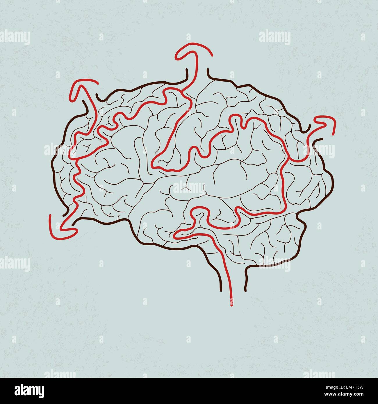 Labirinto del cervello con il percorso corretto , EPS vettoriali10 Illustrazione Vettoriale