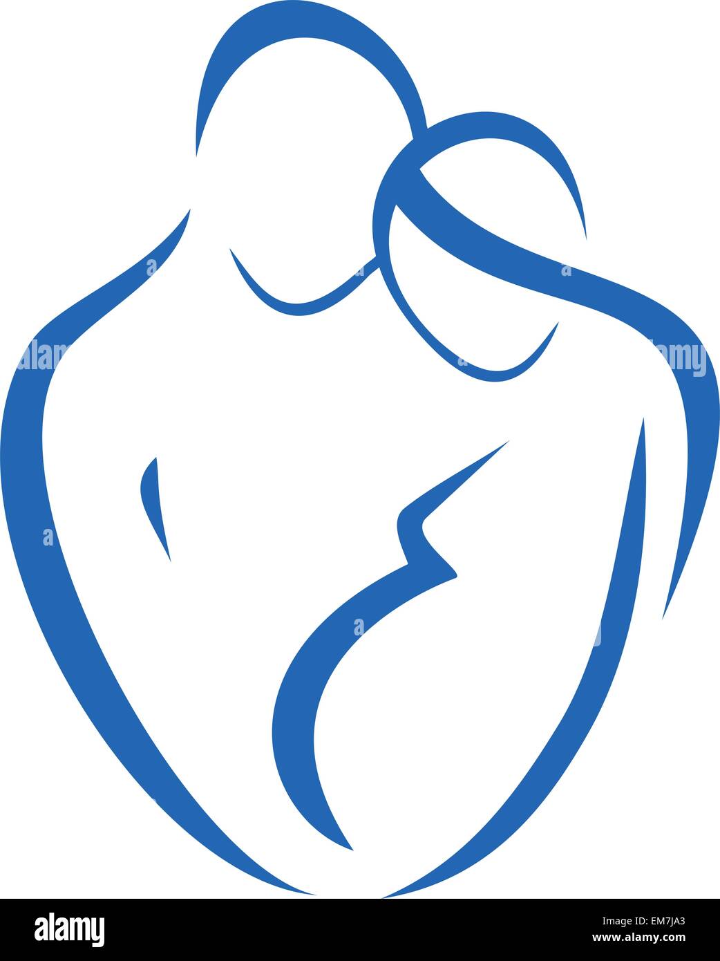 Simbolo della famiglia, l uomo e la donna in stato di gravidanza Illustrazione Vettoriale