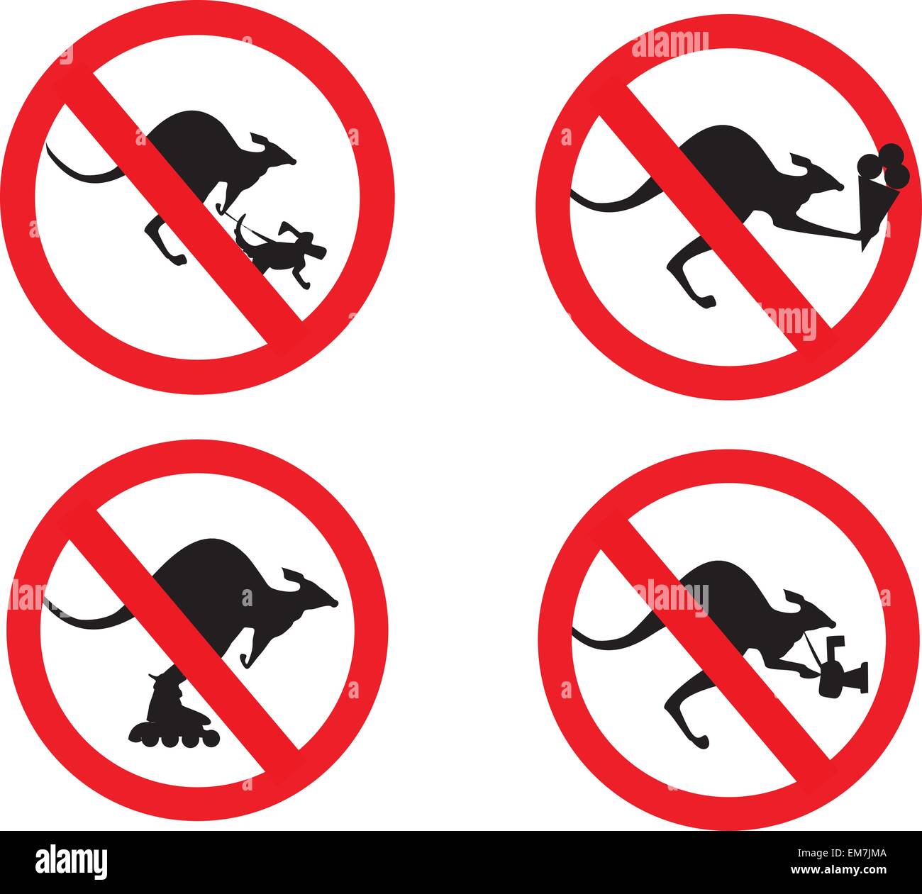 Canguri nessun segno di ingresso impostato Illustrazione Vettoriale